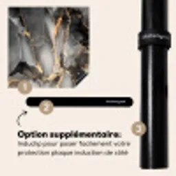 Geologisch Goud op Marmer Inductie beschermer vinyl 3mm middel -zzzzzzz-induclip_FR