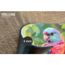 Papagaai - Hibiscusbloemen - Kleurrijk Placemat vinyl groot -closeup