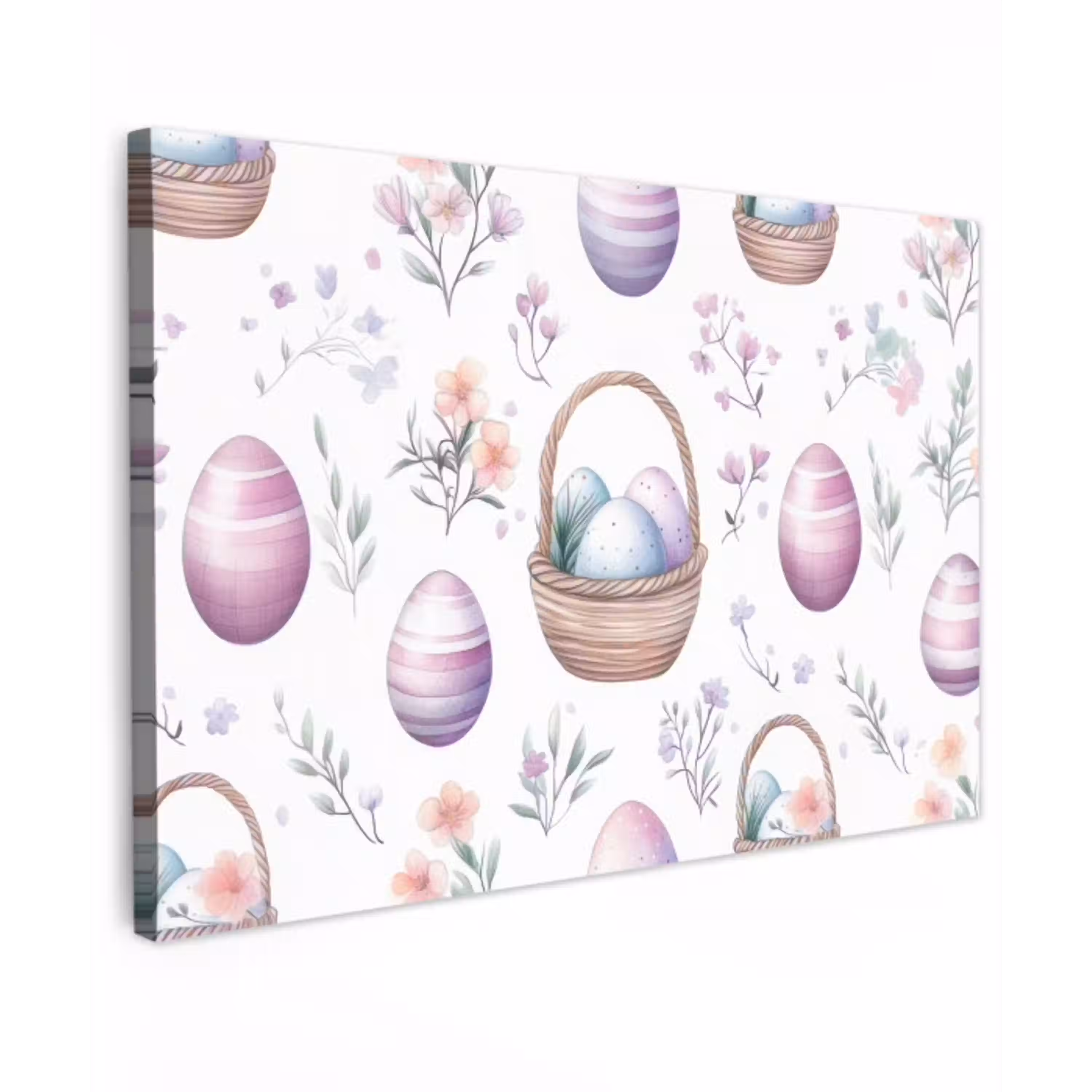 Bloemen - Paaseieren - Patroon Tuinposter op houten frame 2 cm dik klein -3d