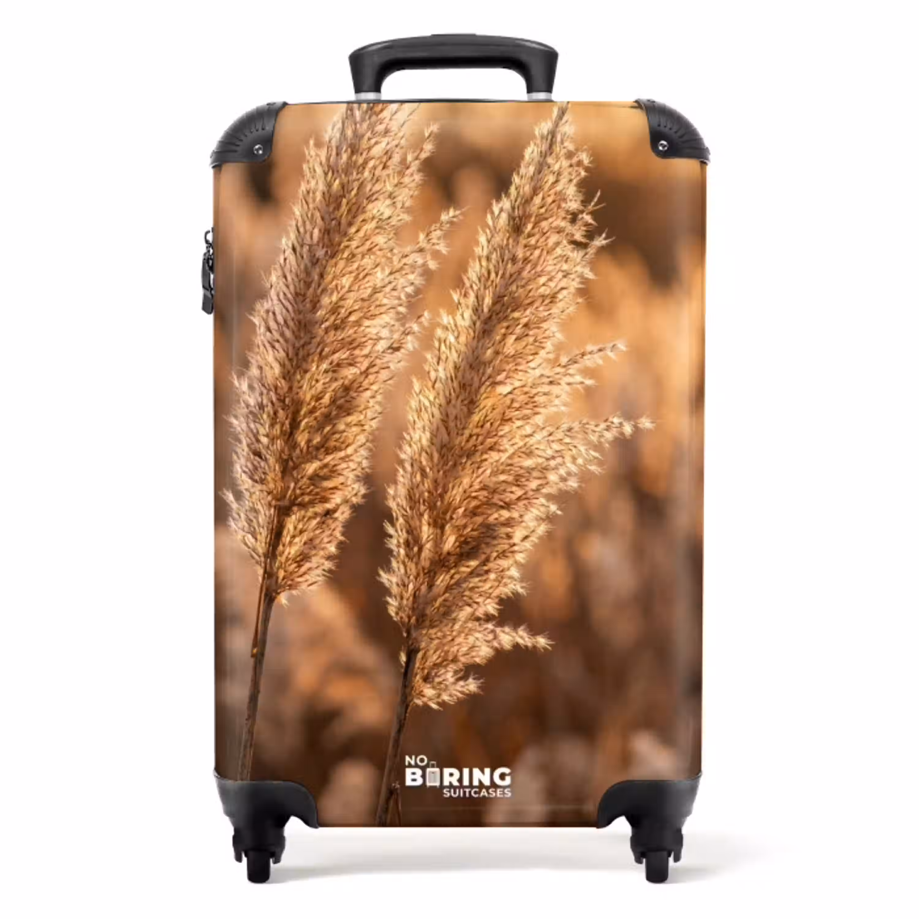 Rietpluimen - Gras - Zonsondergang - Goud - Serene NBS - Handbagage koffer - Volwassenen Unisex middel -productfoto_recht