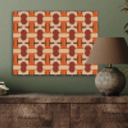 Geometrisch - Retro - Oranje PET vilt klein 837 -sfeer2