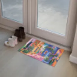 Geel - Blauw - Oranje - Huis Deurmat klein -sfeer3