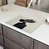 Zwart - Vrouw - Hoed Inductie beschermer vinyl 3mm klein -sfeer8