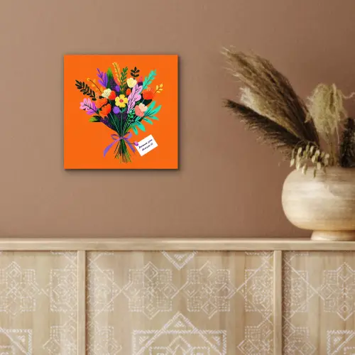 Kaartje - Boeket - Bloemen aluminium wit klein -sfeer4