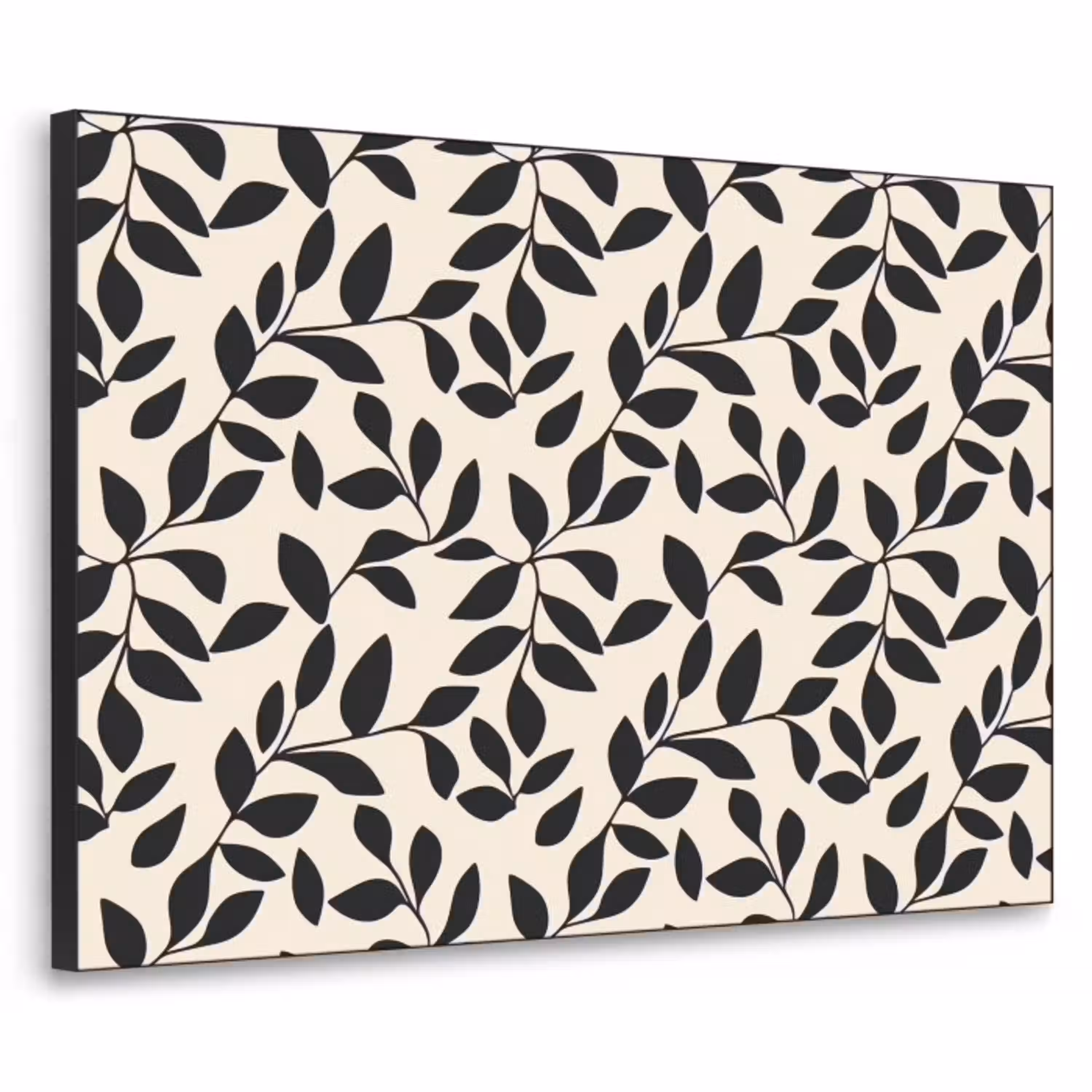 Elegant - Patroon - Zwart - Beige Textielframe zwart klein 947 -3d