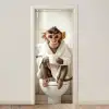 Aap - Modern - WC - Badjas deurposter klein -3d_beige