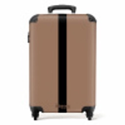 Minimal - Warm bruin met zwarte streep NBS - Handbagage koffer - Unisex middel -productfoto_recht