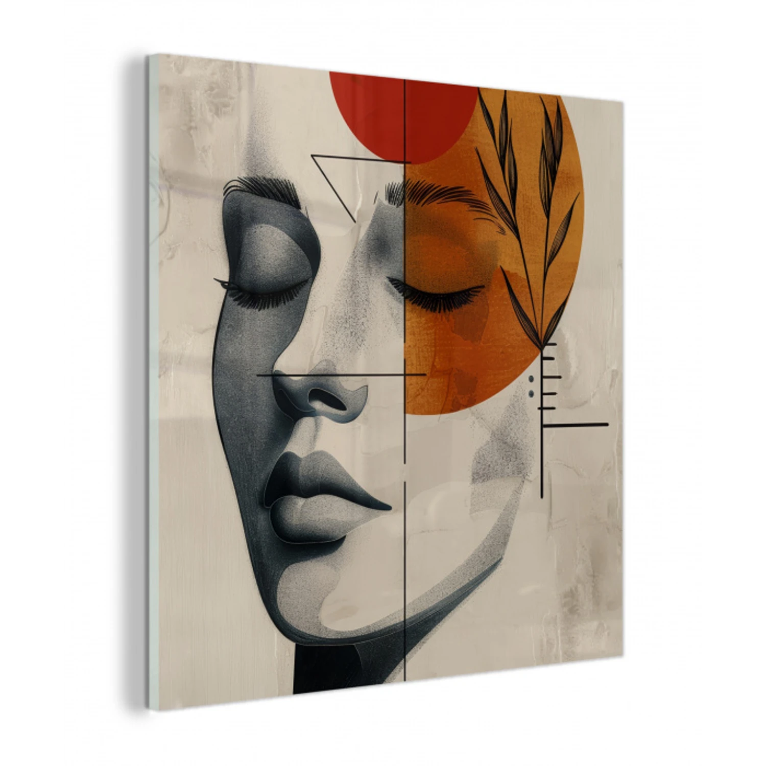 Gezicht - Cirkels - Kunst - Modern plexiglas 5mm klein -z3d