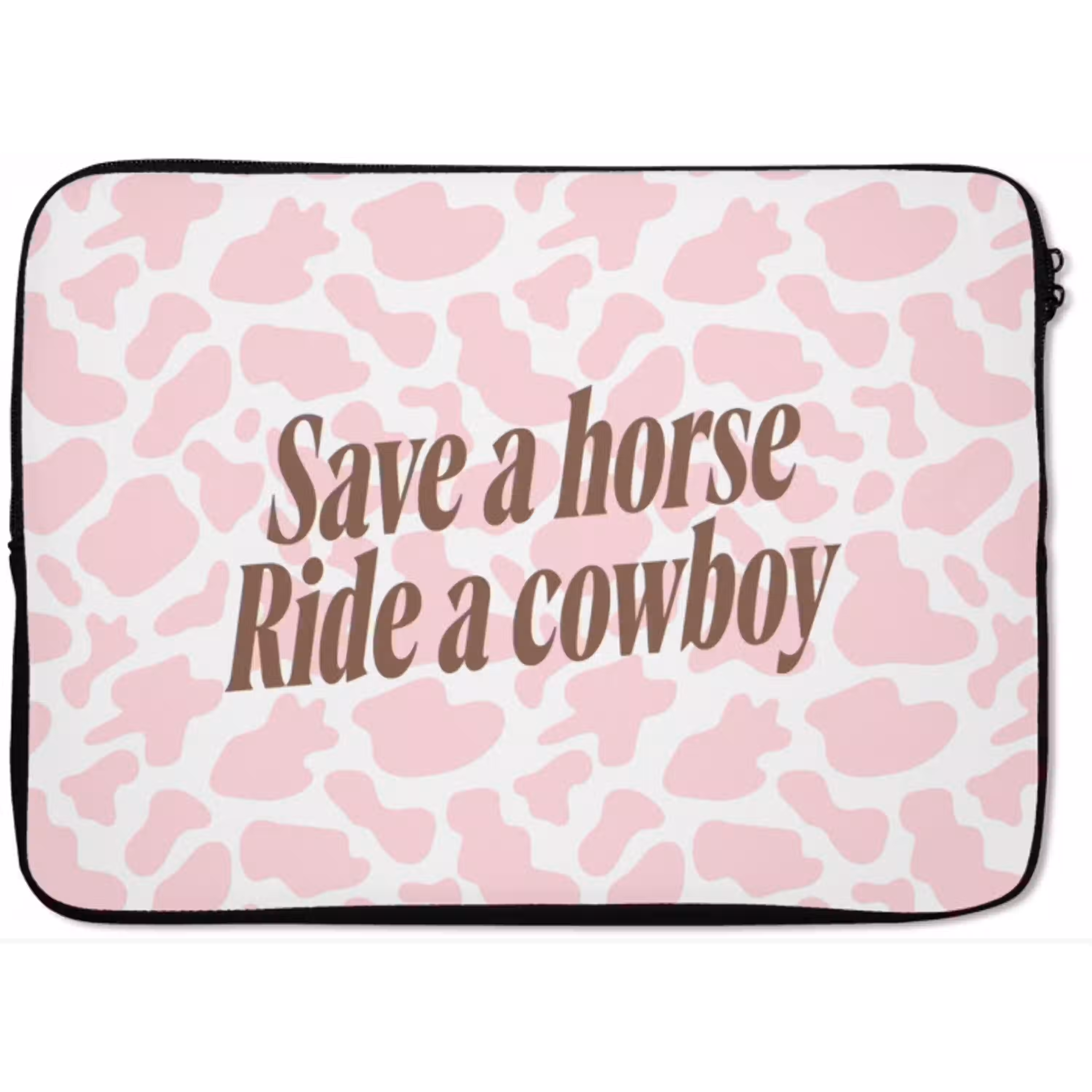 Koeienprint - Roze - Cowboy - Horse laptophoes neopreen klein -zkaufland3dotto