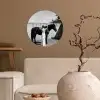 Vrouw - Paard - Artistiek Wandcirkel behangsticker klein -sfeer1