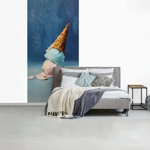 Ijshoorn - Bolletjes - Smelt - Roze fotobehang vinyl groot -slaapkamer