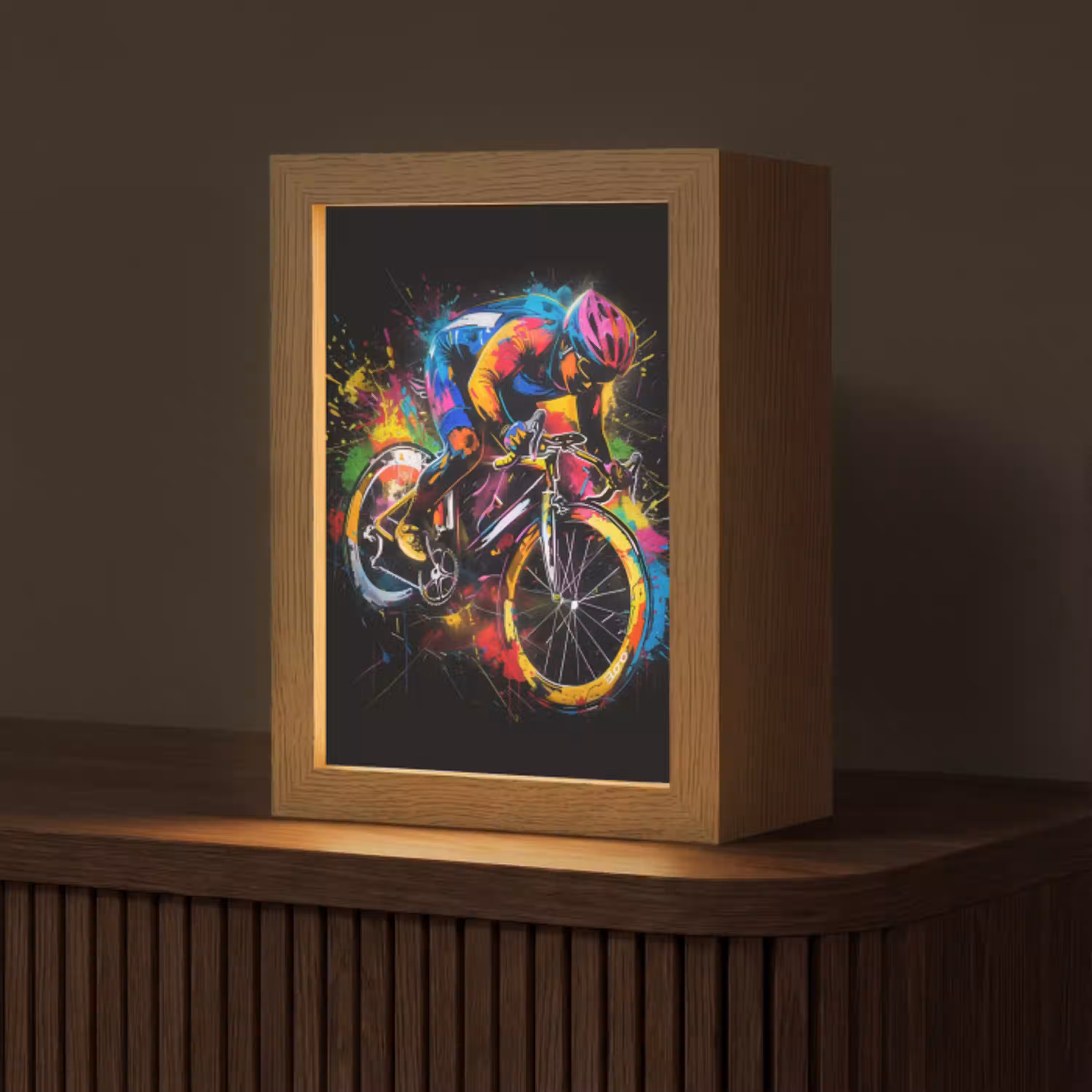 Graffiti - Sport - Wielrennen - Fiets Light Box met kabel (Tafellamp) klein -z3d_website
