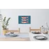 Vissen - Rood - Blauw Muursticker klein -eettafel