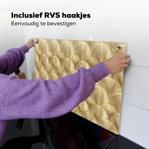 Patroon - Waaier -  Goud Inductie beschemer met haakjes klein 777 -ky-ophangen-nl