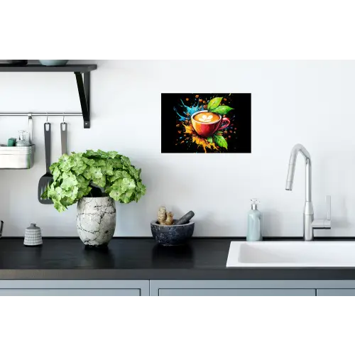Koffie - Graffiti - Drinken - Abstract Muursticker klein -keuken