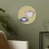 Theepot - Kopje - Beige - Illustratie Akoestische PET Vilt - Rond klein -sfeer2