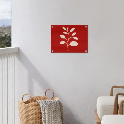 Silhouet - Bladeren - Tak tuinposter los doek klein -sfeer8