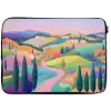 Landschap - Paars - Pastel - Huizen laptophoes neopreen klein -zkaufland3dotto