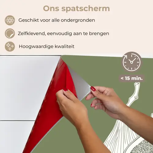 Vijgen - Minimalistisch - Getekend - Mosgroen keuken achterwand spatscherm klein -spatscherm_NL