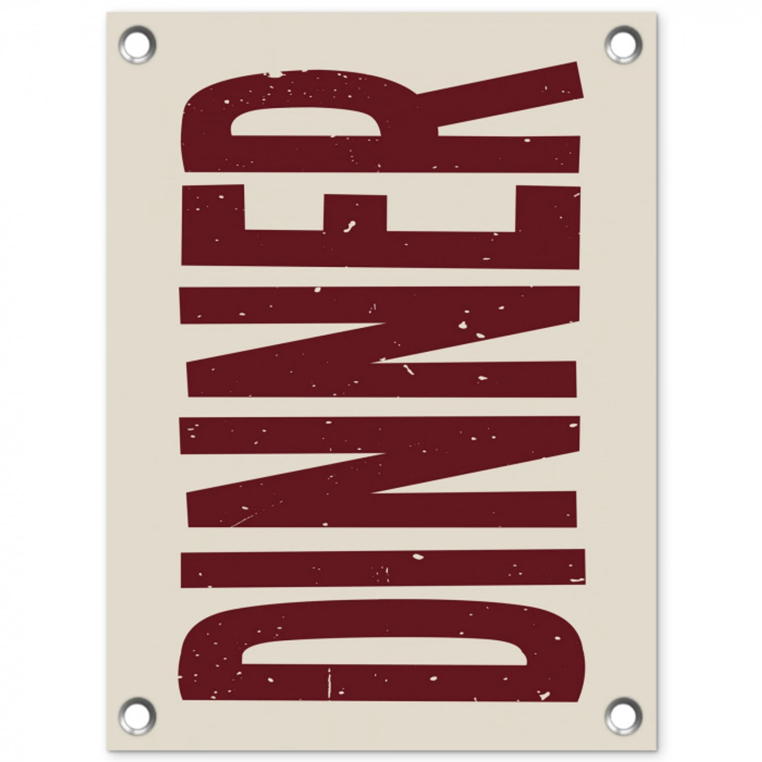 Eten - Decoratie - Rood - Vintage tuinposter los doek klein -3d