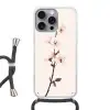 Minimalistisch - Bloesem - Tak - Roze Hoesje iPhone 16 Pro Max met koord klein -3d