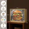 Burger - Eten - Kunst - Grijs - Graffiti Light Box met batterij (Wandlamp) middel -USP_websiteoverzichtNL