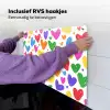 Hartjes - Patroon - Kleurrijk - Tekening Inductie beschemer met haakjes middel -ky-ophangen-nl