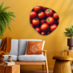Groente - Rood - Tomaten Wandcirkel Organisch Aluminium middel -sfeer4