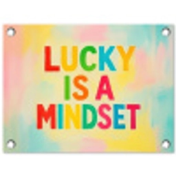 Quote - Lucky - Regenboogkleuren tuinposter los doek klein -3d