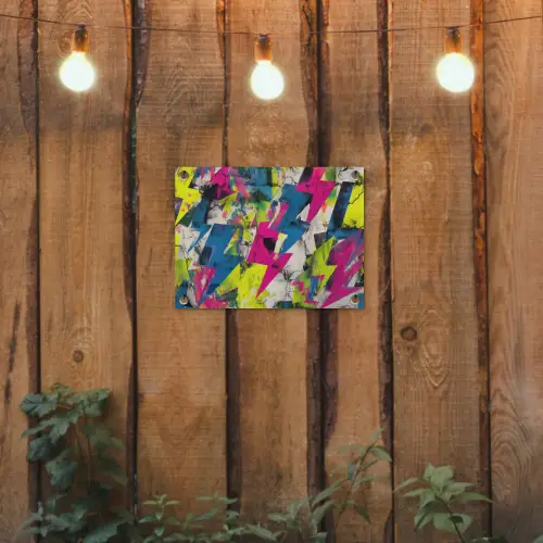 Bliksemschichten - Patroon - Marmer - Kleuren tuinposter los doek klein -sfeer1