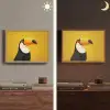 Toekan - Minimalistisch - Snavel - Oranje Light Box met batterij (Wandlamp) middel -sfeer3