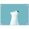 Ijsbeer - Lichtblauw - Minimalistisch tuinposter los doek klein -3d