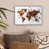 Wereldkaart - Koffie - Marmer canvas 2cm klein -sfeer1