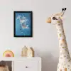 Lelies - Blauw - Glazen fotolijst zwart zonder passe partout klein -usfeer4_kinderkamer