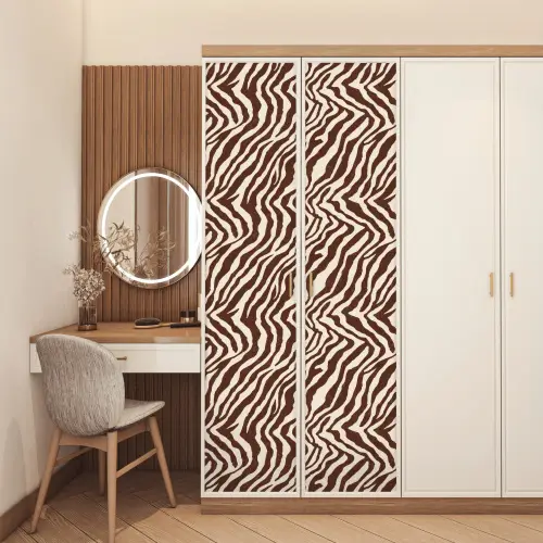 Zebra - Patroon - Zwart - Wit deurposter klein 289 -sfeer3