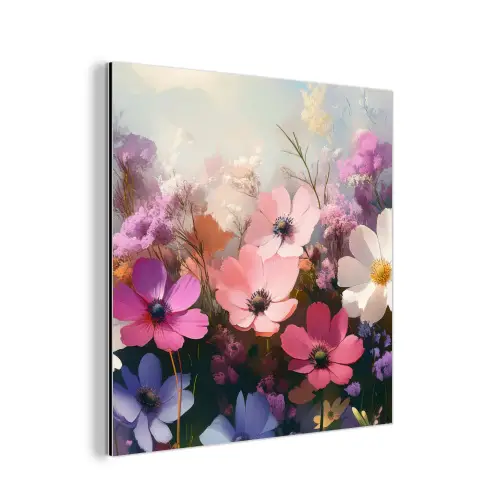 Bloemen - Kleurrijk - Bloei aluminium wit klein -3d