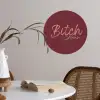 Bitch please - Rood - Blauw Wandcirkel behangsticker klein -sfeer3