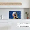 Meisje met de parel - Delfts blauw - Vermeer - Bloemen - Schilderij - Oude meesters keuken achterwand spatscherm klein -sfeer4_FR