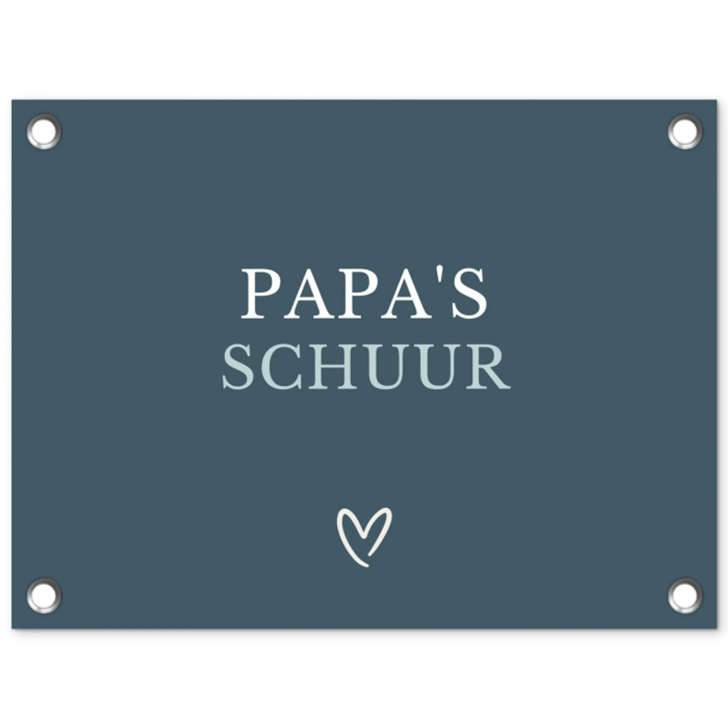 Papa's Schuur met Hart tuinposter los doek klein -3d