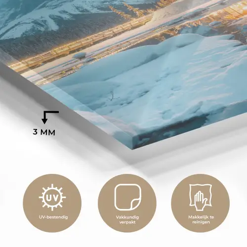 Winterlandschap - Natuur - Huis - Bergen - Sneeuw plexiglas 5mm klein -sfeer2
