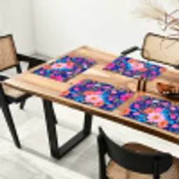Bloemen - Blauw - Roze Placemat vinyl groot -zzsfeer4_Kitchenyeah-website