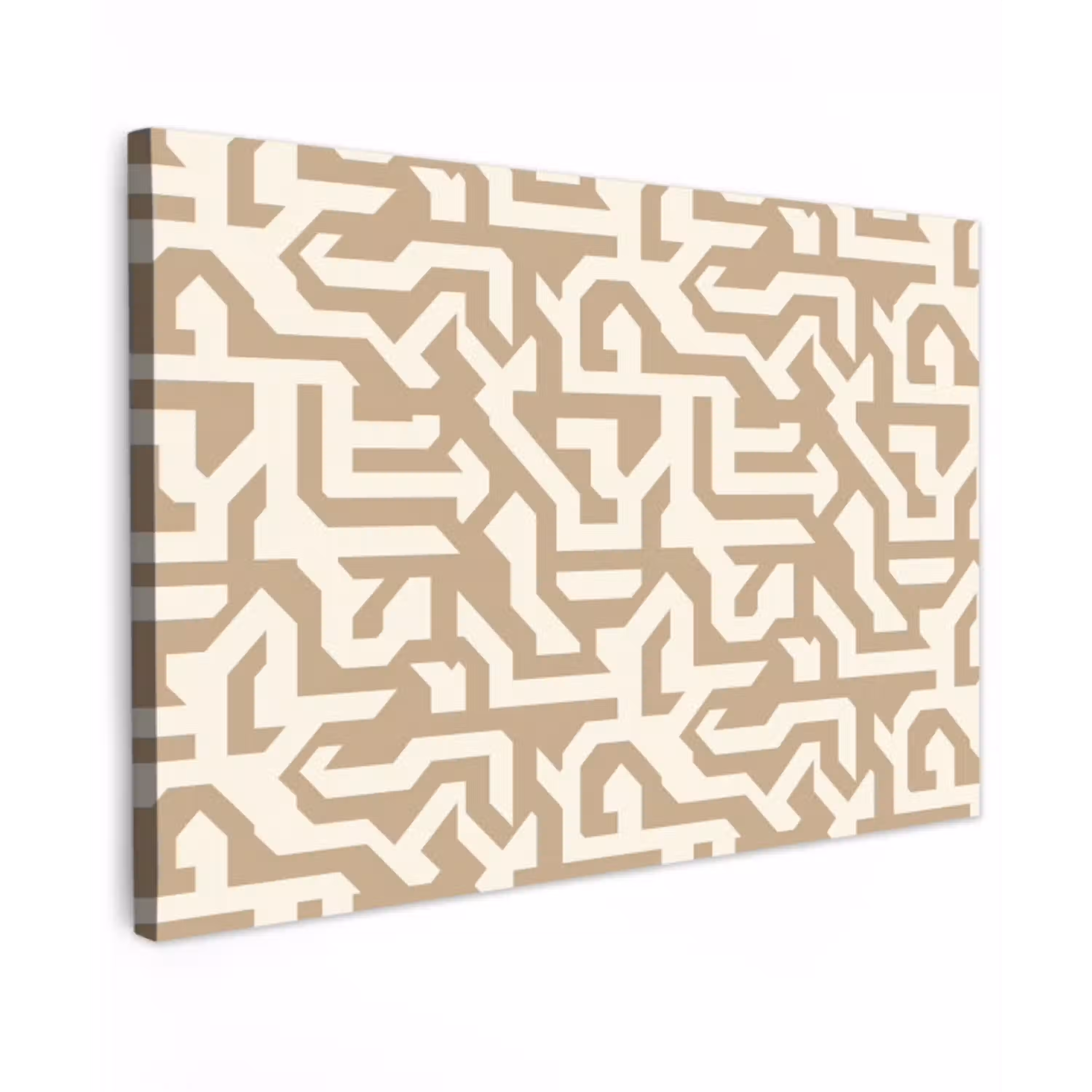 Modern - Abstract - Beige Tuinposter op houten frame 2 cm dik klein 845 -3d