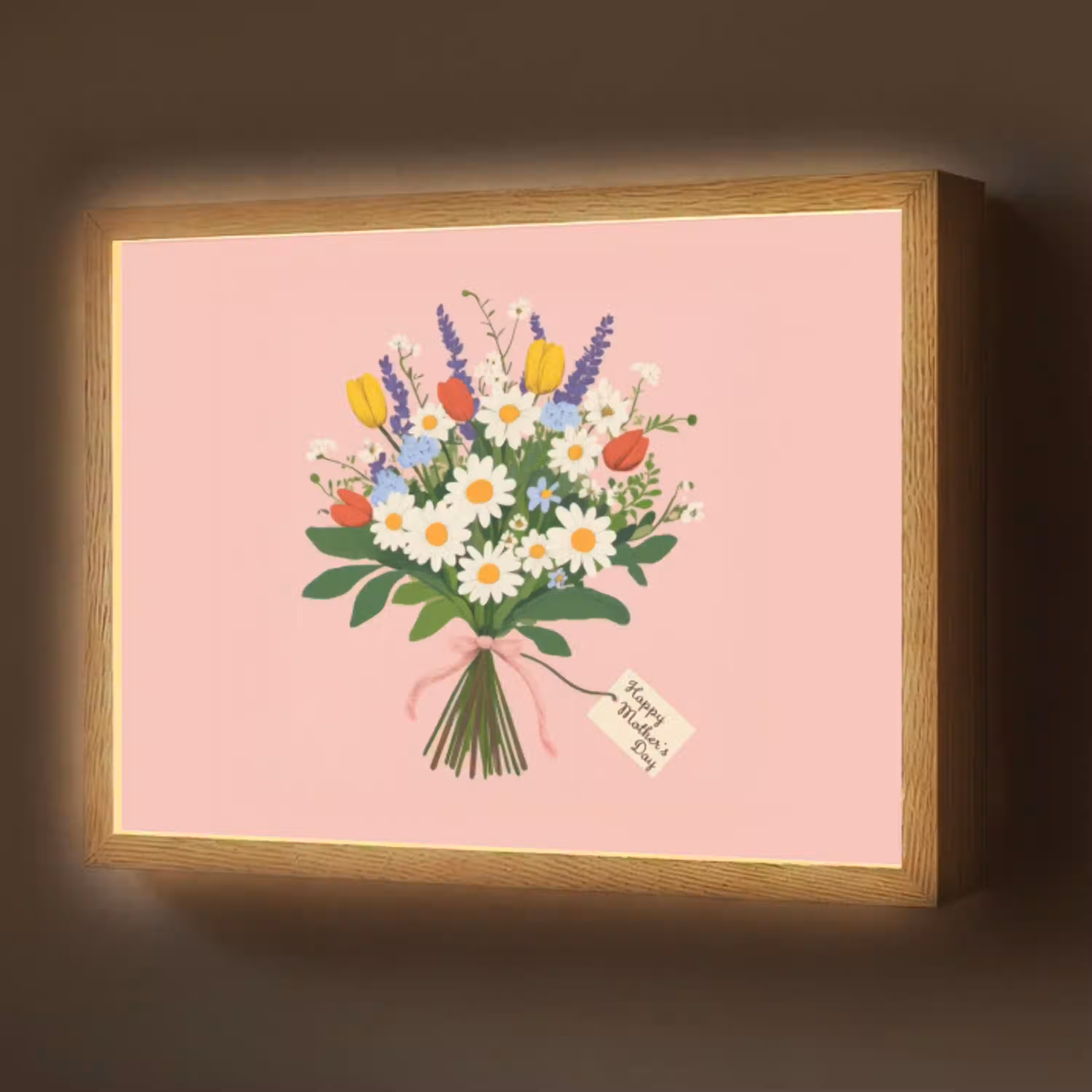 Bloemen - Lint - Kaartje Light Box met batterij (Wandlamp) middel -z3d_website