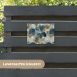 Bladeren - Abstract - Goud - Blauw tuinposter los doek klein -sfeer3