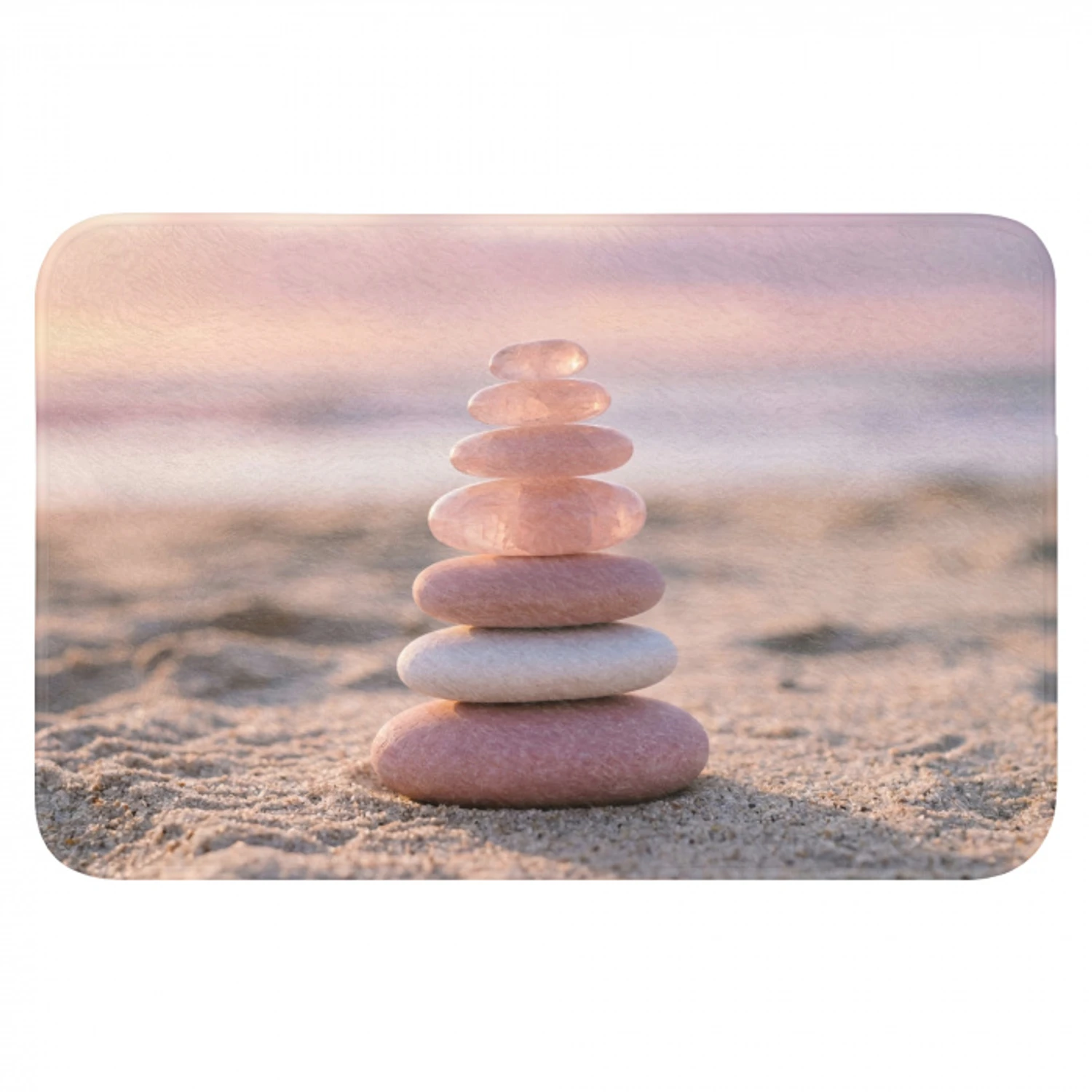 Stenen - Zand - Roze Badmat klein -3d