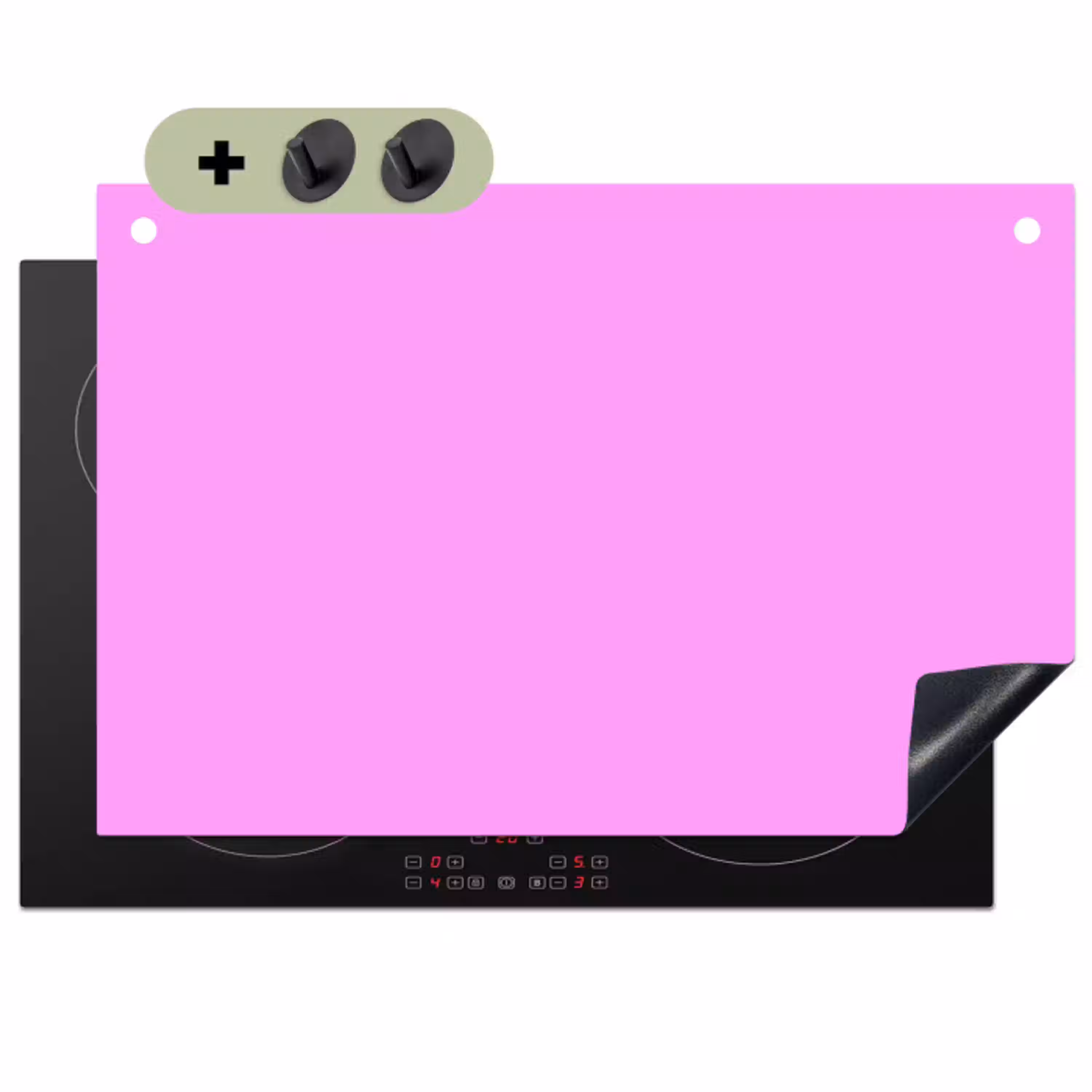 Soft - Lavender - Roze Inductie beschemer met haakjes klein 777 -3d