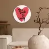 Hart - Rood - Valentijn Wandcirkel kunststof plaat 5mm dik klein -sfeer1