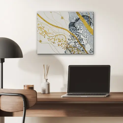 Abstract - Goud - Natuur - Kunst PET vilt klein -sfeer5