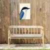 Illustratie - Blauw - Vogel Tuinposter op houten frame 2 cm dik klein -sfeer4