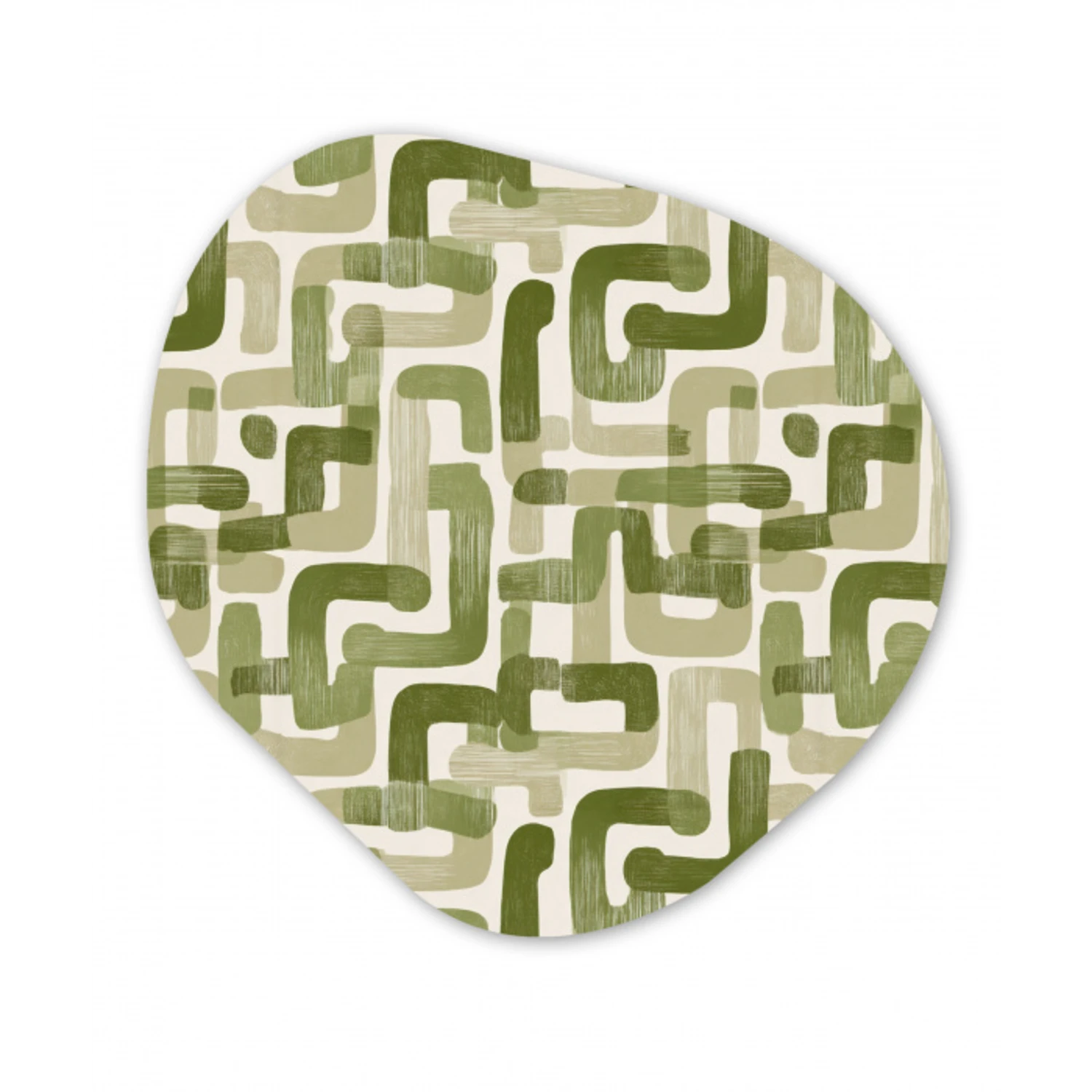 Modern - Grafisch - Groen Wandcirkel Organisch Forex 3mm klein 629 -3d